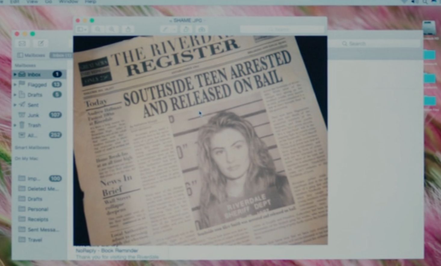 Alice Cooper mug shot (CW / Riverdale)